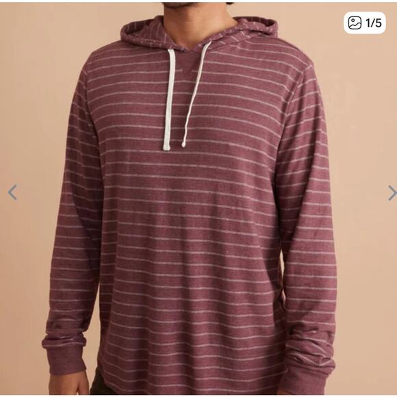 Marine Layer Striped Hoodie Large - Picture 1 of 5